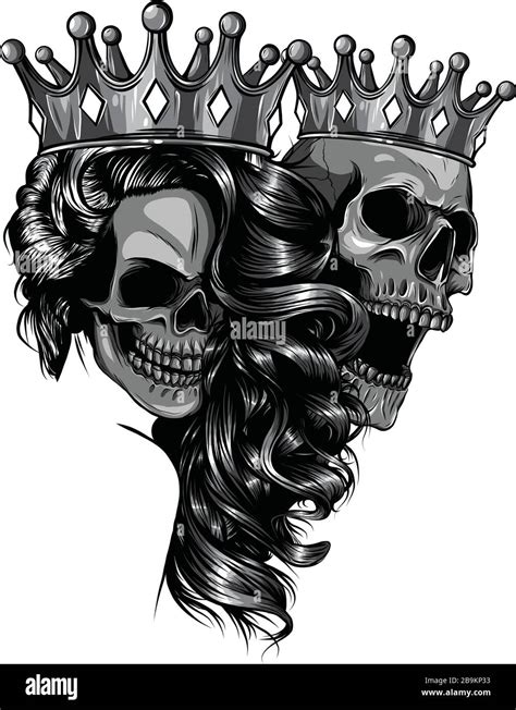 queen skull tattoo|king & queen tattoo images.